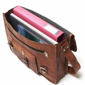 NEW Leather Satchel Handbag Briefcase Laptop